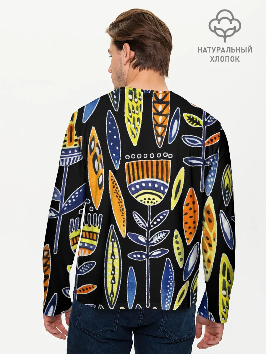 Мужской лонгслив базовый / цветы фараона