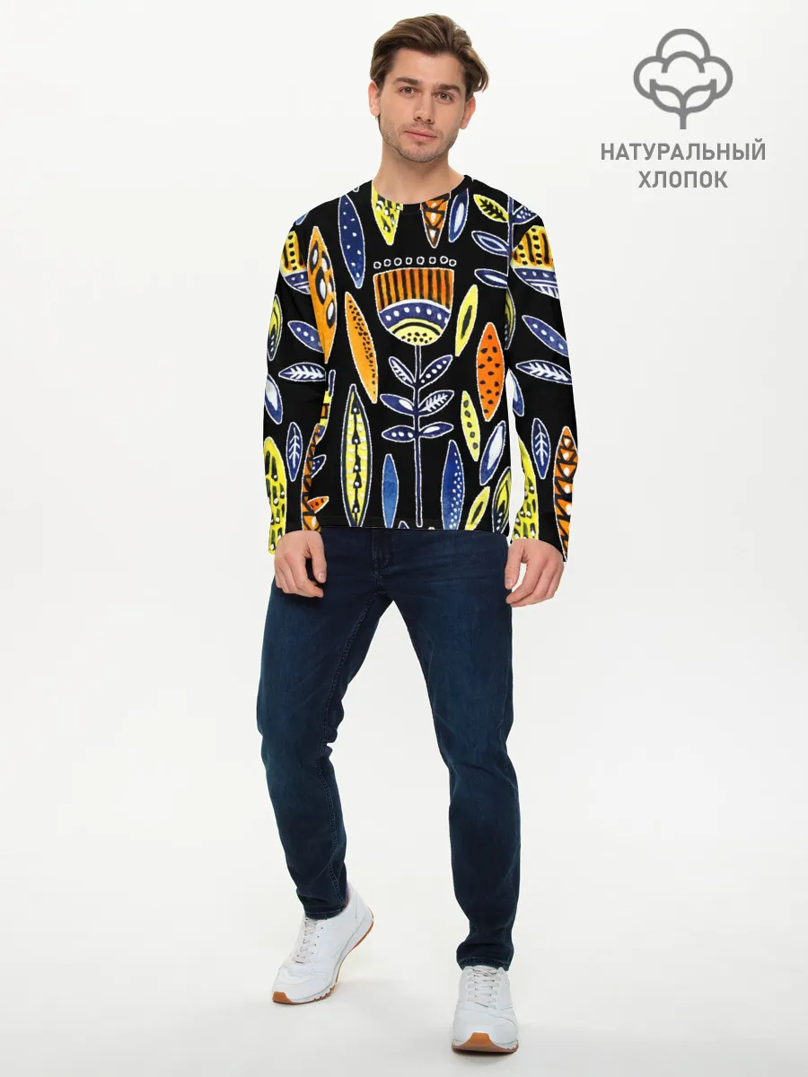 Мужской лонгслив базовый / цветы фараона
