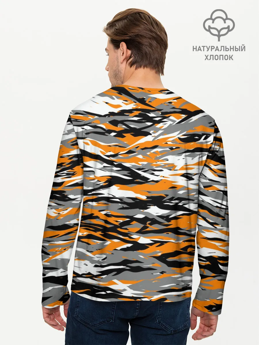 Мужской лонгслив базовый / Тигровый камуфляж