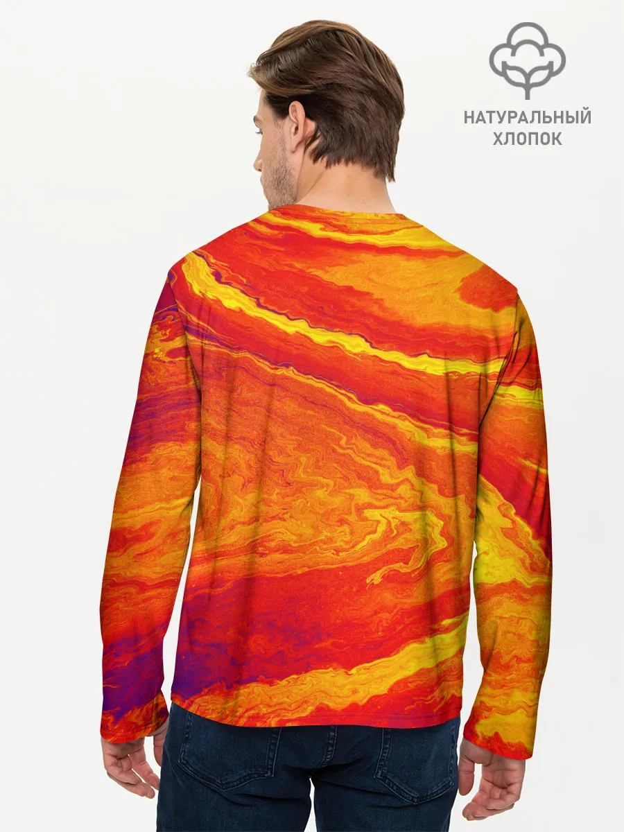 Мужской лонгслив базовый / ПЯТНО ЮПИТЕРА | ОРАНЖЕВЫЙ ГРАНЖ
