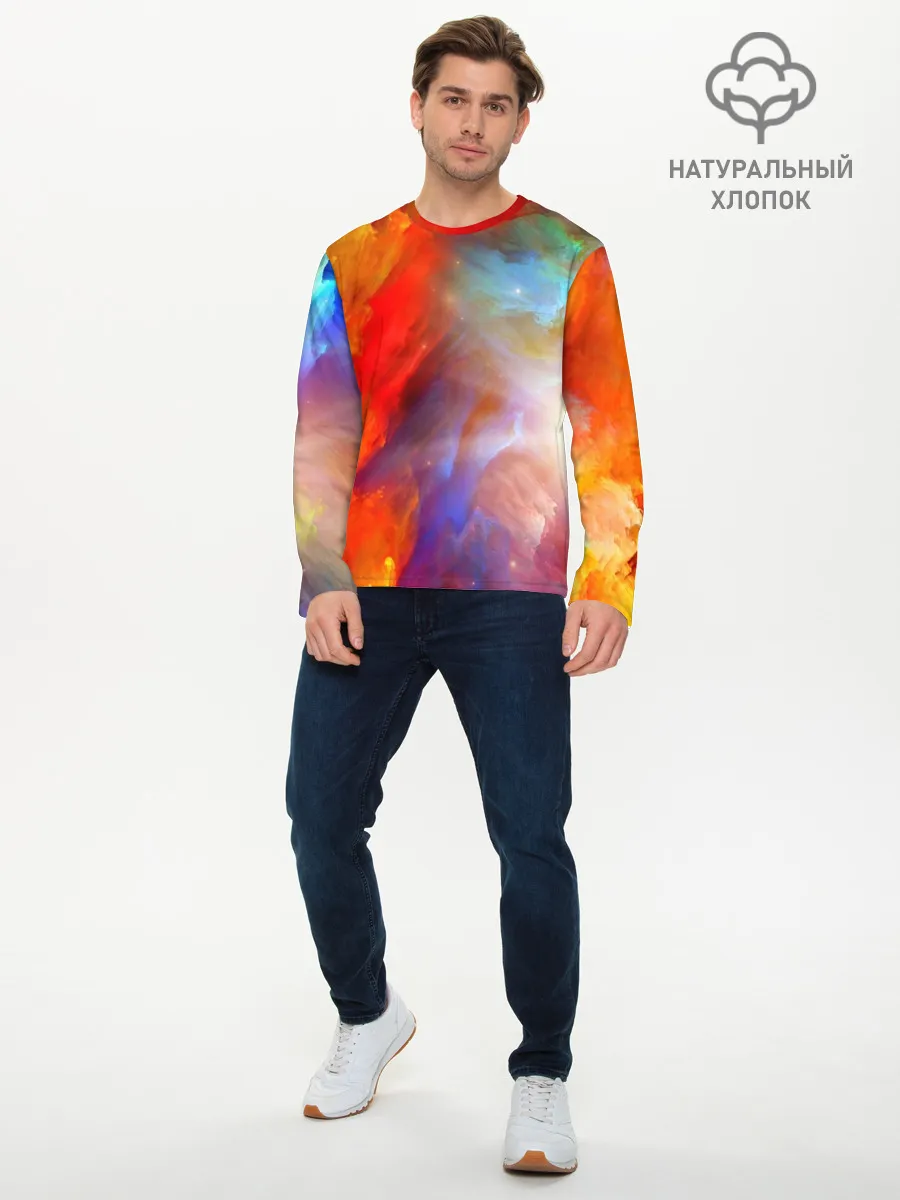 Мужской лонгслив базовый / Сине-желтое небо