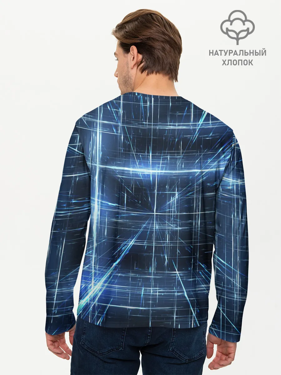 Мужской лонгслив базовый / Линии неона