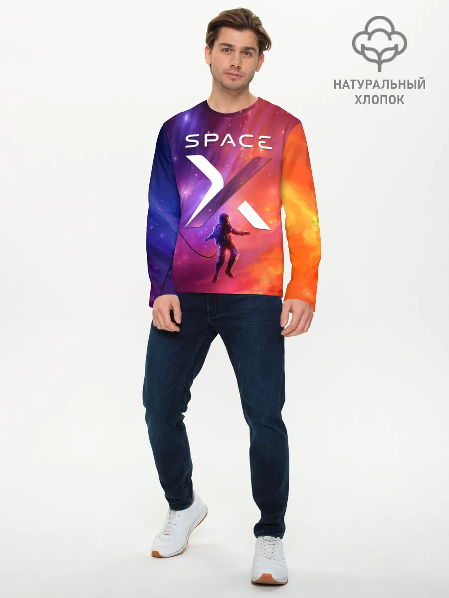 Мужской лонгслив базовый / Space X