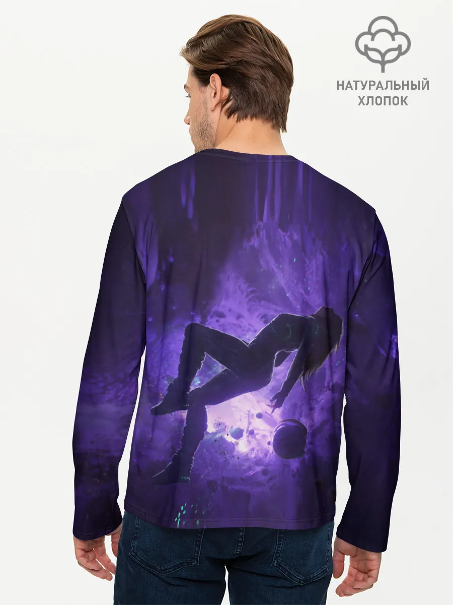 Мужской лонгслив базовый / Space X Girl in zero gravity