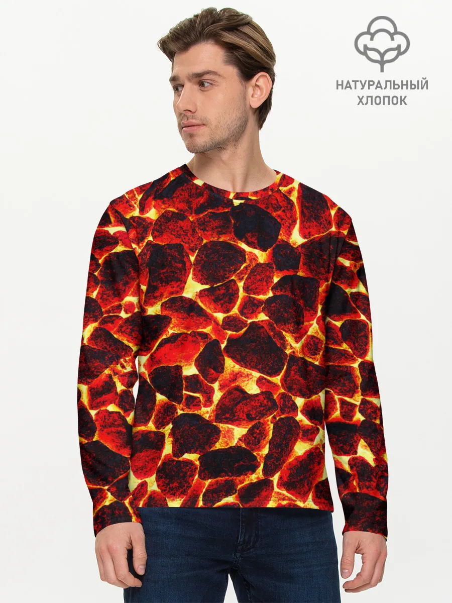 Мужской лонгслив базовый / КАМНИ В МАГМЕ | ROCKS IN MAGMA