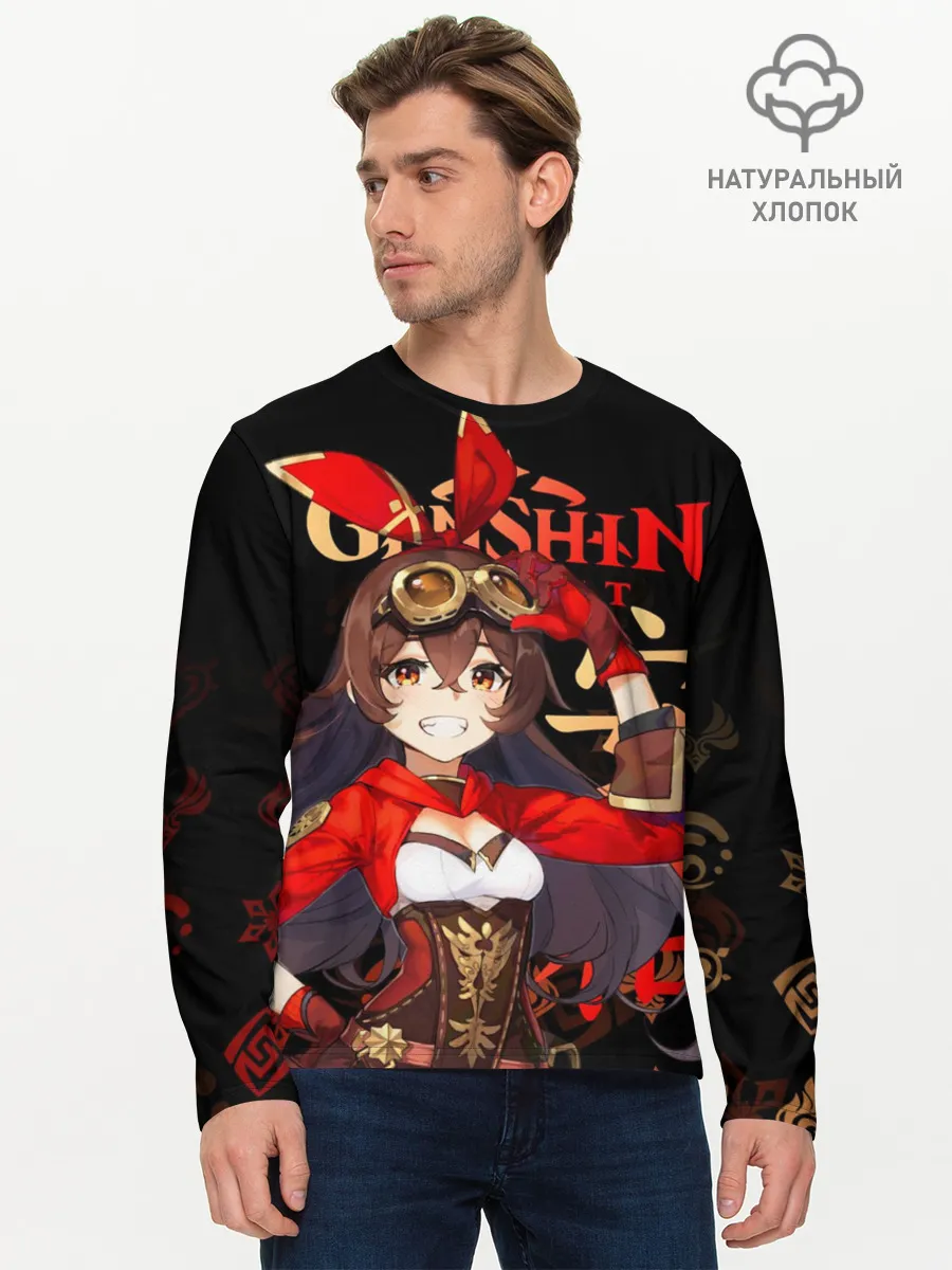 Мужской лонгслив базовый / Эмбер / Genshin Impact