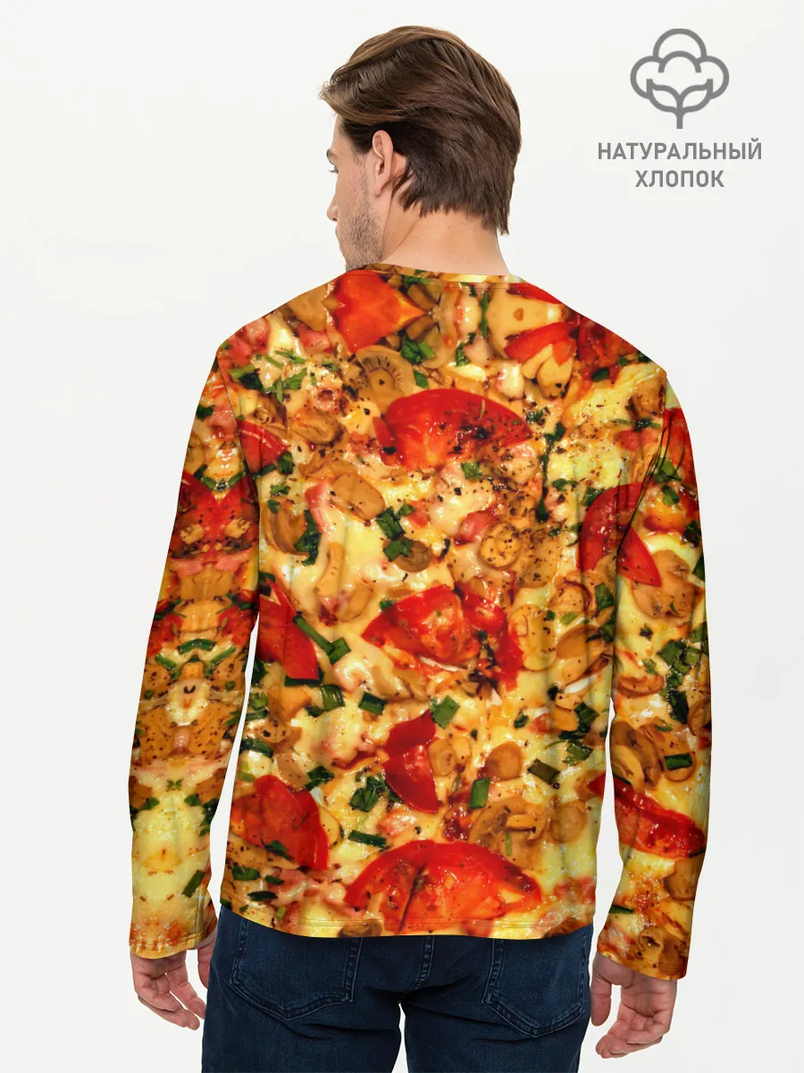 Мужской лонгслив базовый / Пицца с грибами