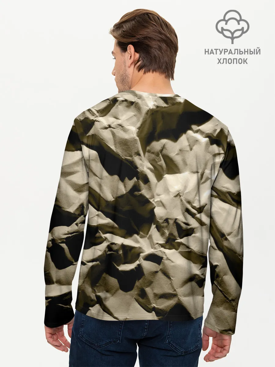 Мужской лонгслив базовый / Мягкая мятая бумага