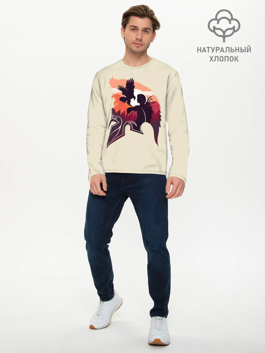 Мужской лонгслив базовый / Кассандра с ястребом