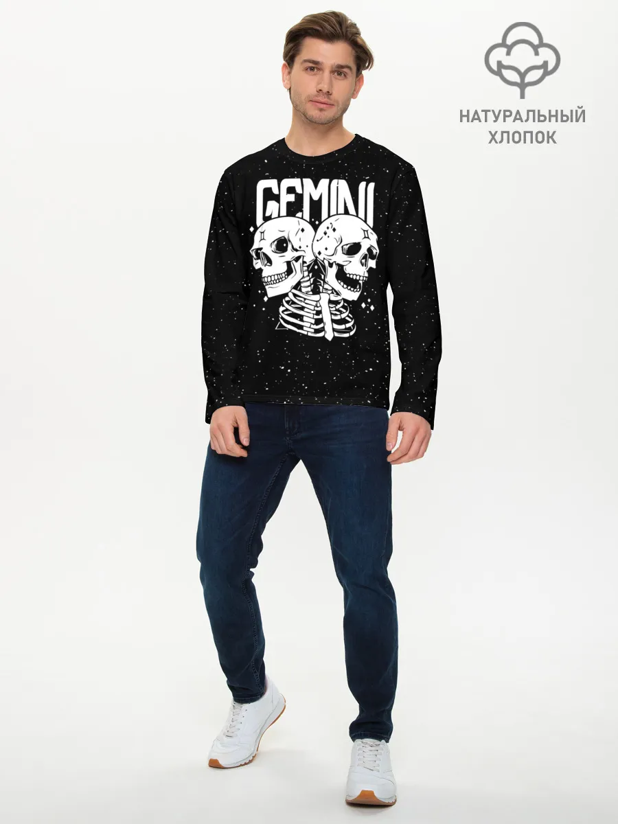 Мужской лонгслив базовый / Dark Gemini