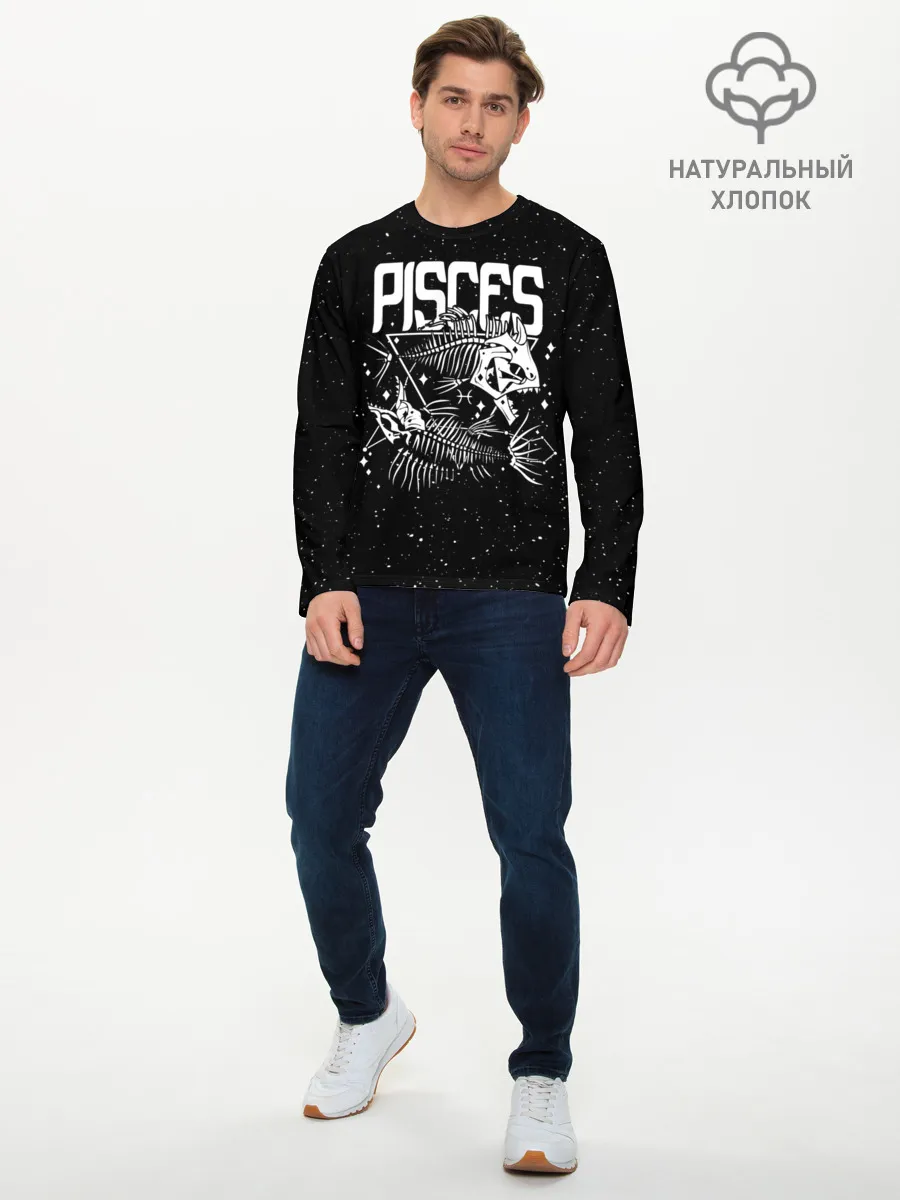Мужской лонгслив базовый / Dark Pisces