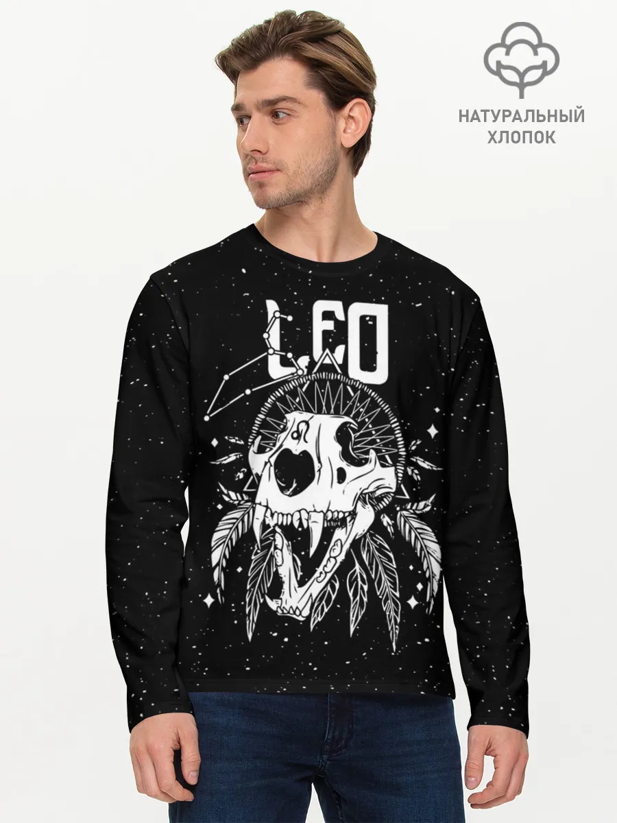 Мужской лонгслив базовый / Dark Leo