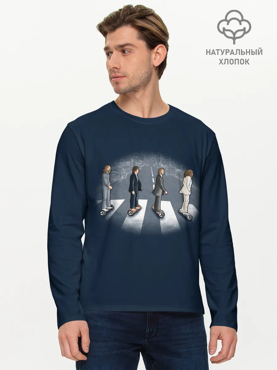 Мужской лонгслив базовый / Битлы на переходе