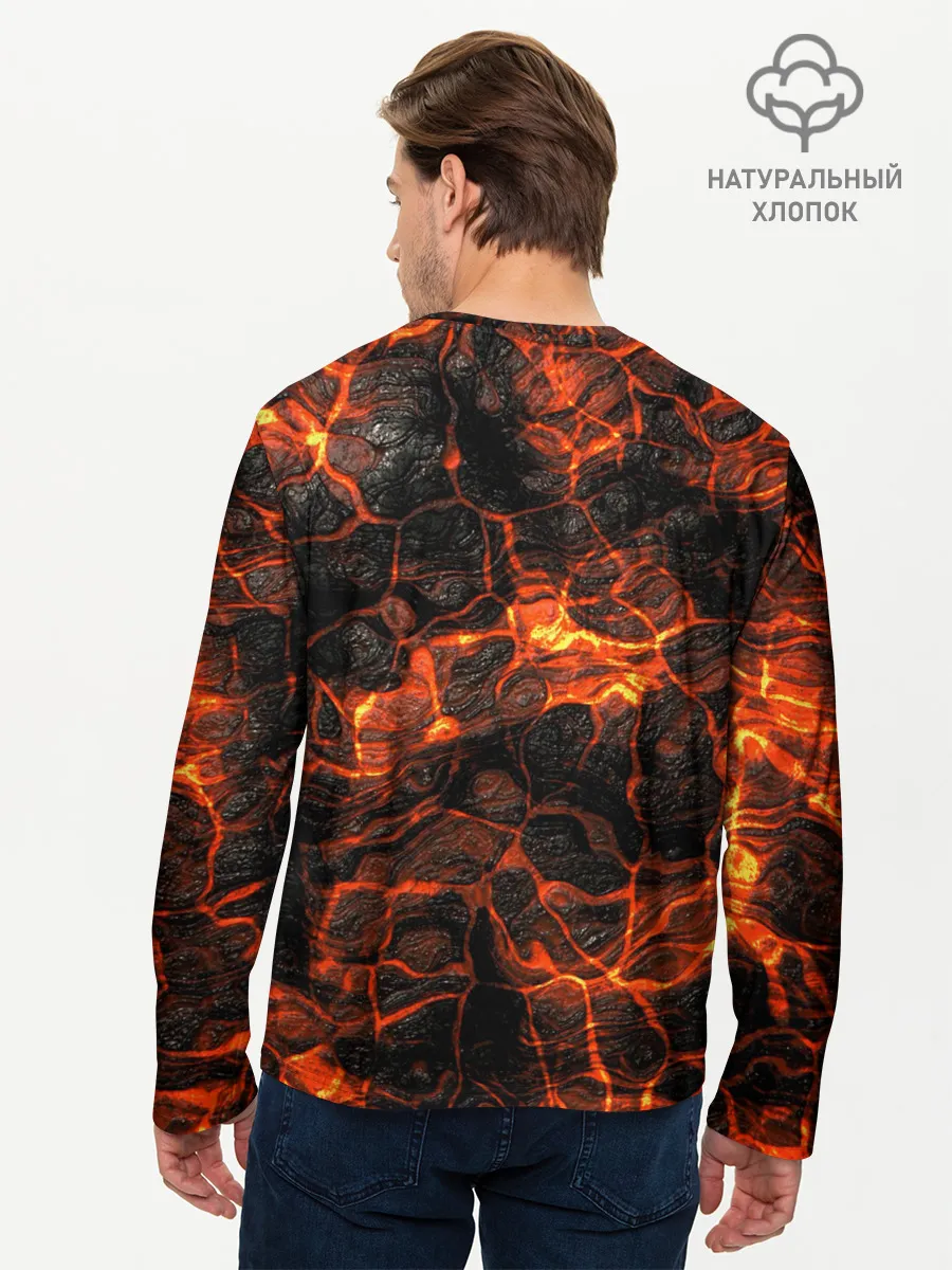 Мужской лонгслив базовый / Горящая лава
