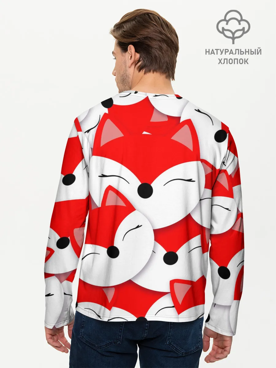 Мужской лонгслив базовый / Лисёнок принт