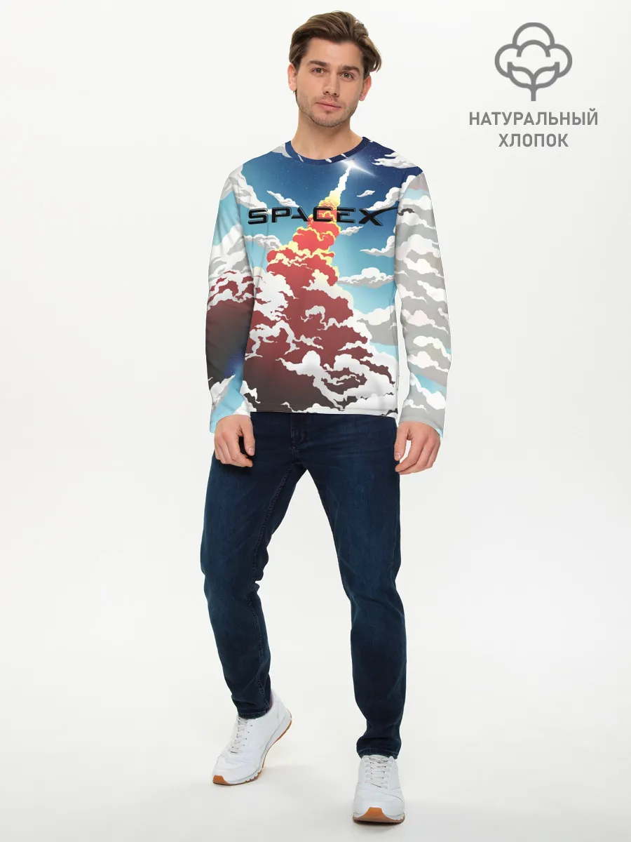 Мужской лонгслив базовый / Ракета | SpaceX
