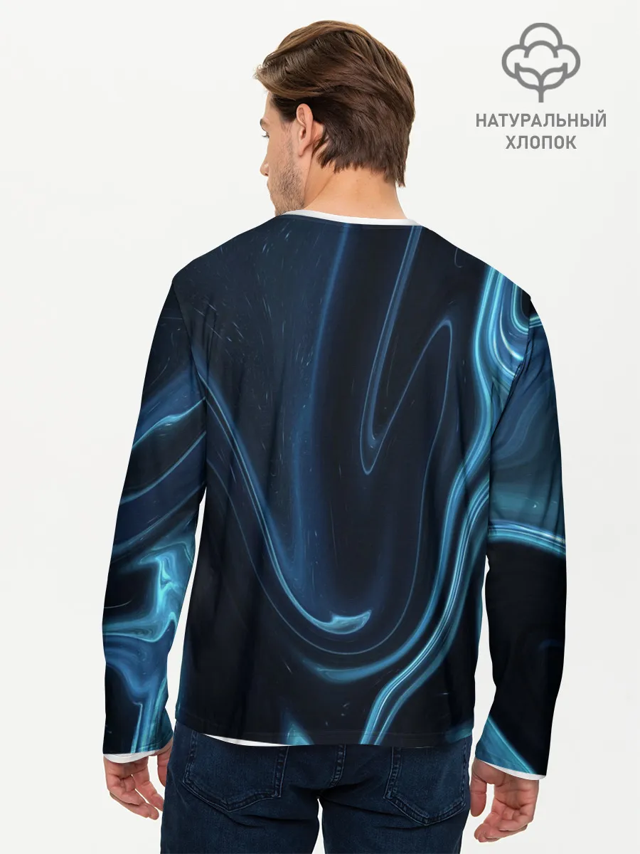 Мужской лонгслив базовый / Космическая волна