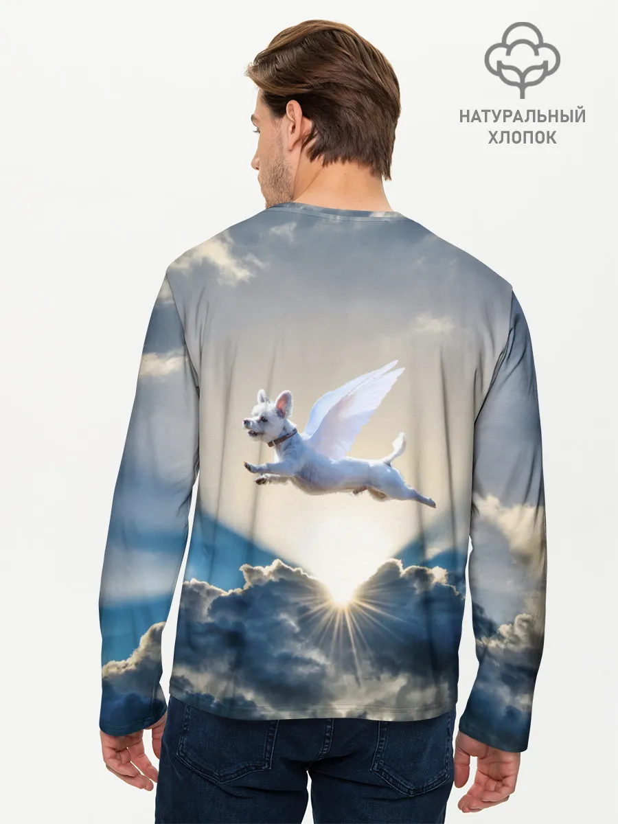 Мужской лонгслив базовый / Ангельский пес