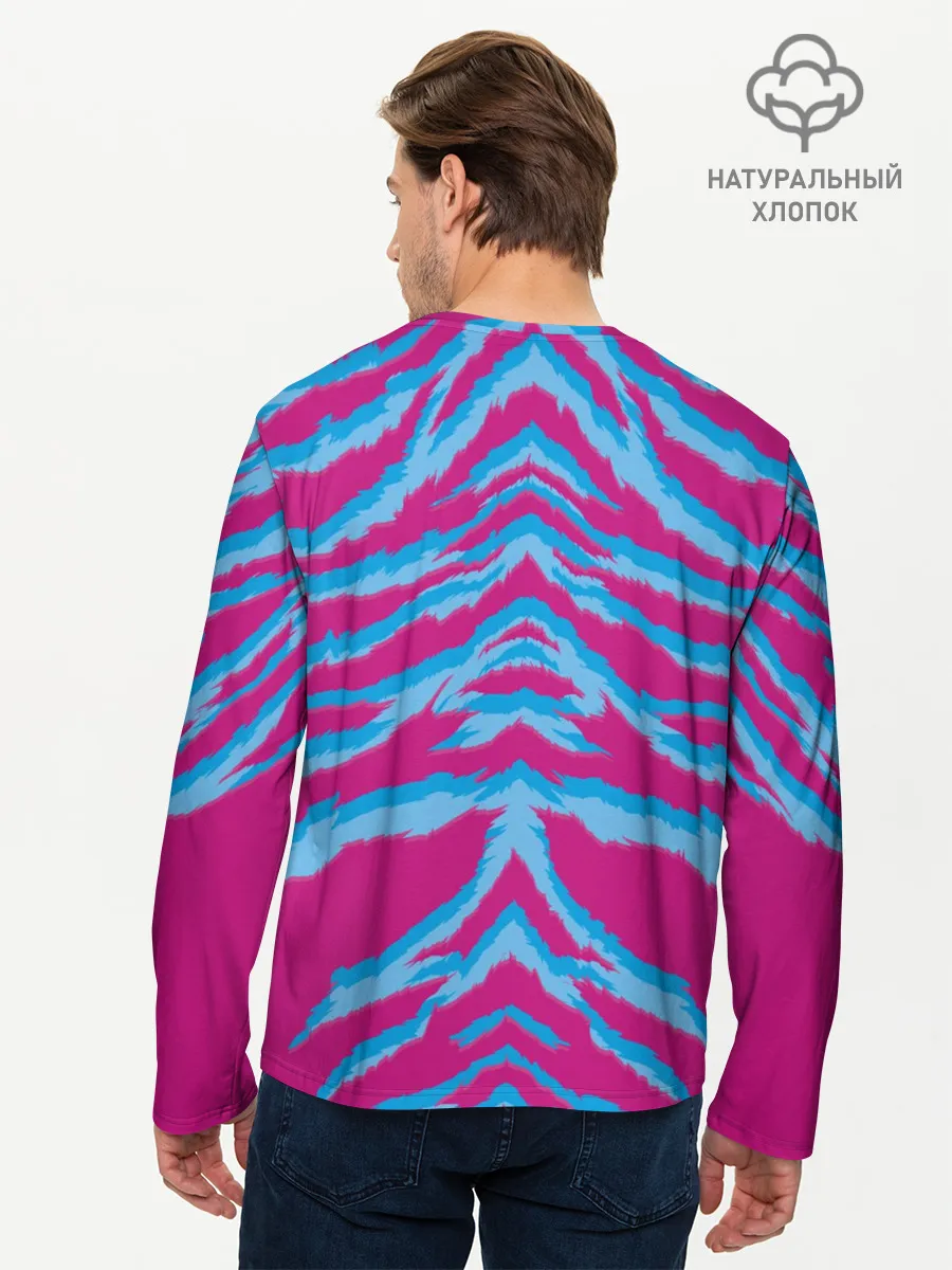 Мужской лонгслив базовый / Неоновая шкура тигра