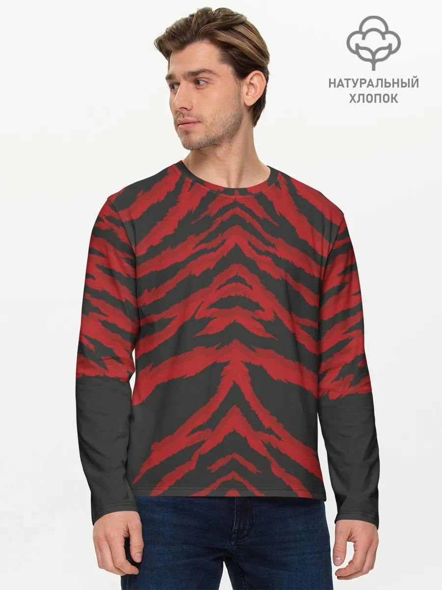 Мужской лонгслив базовый / Красная шкура тигра