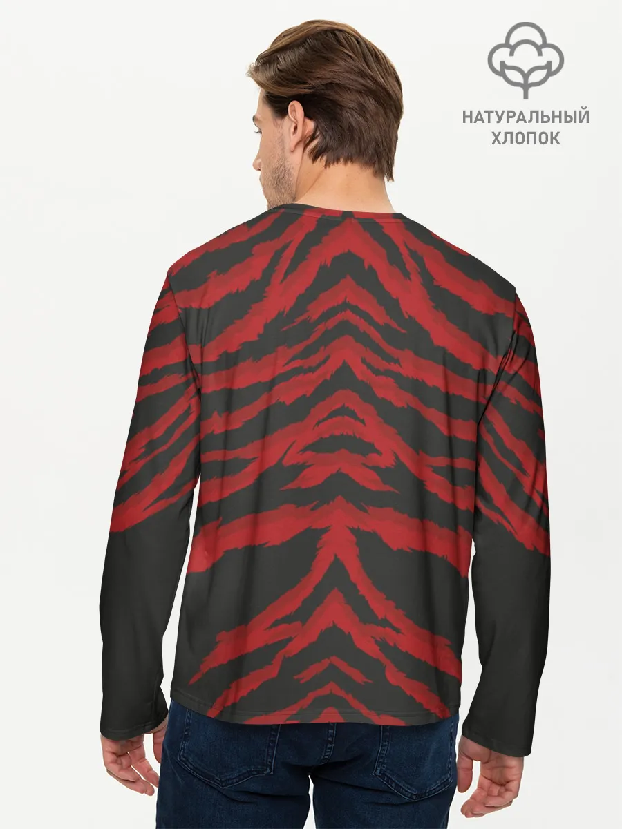Мужской лонгслив базовый / Красная шкура тигра