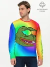 Мужской лонгслив базовый / Pepe rainbow