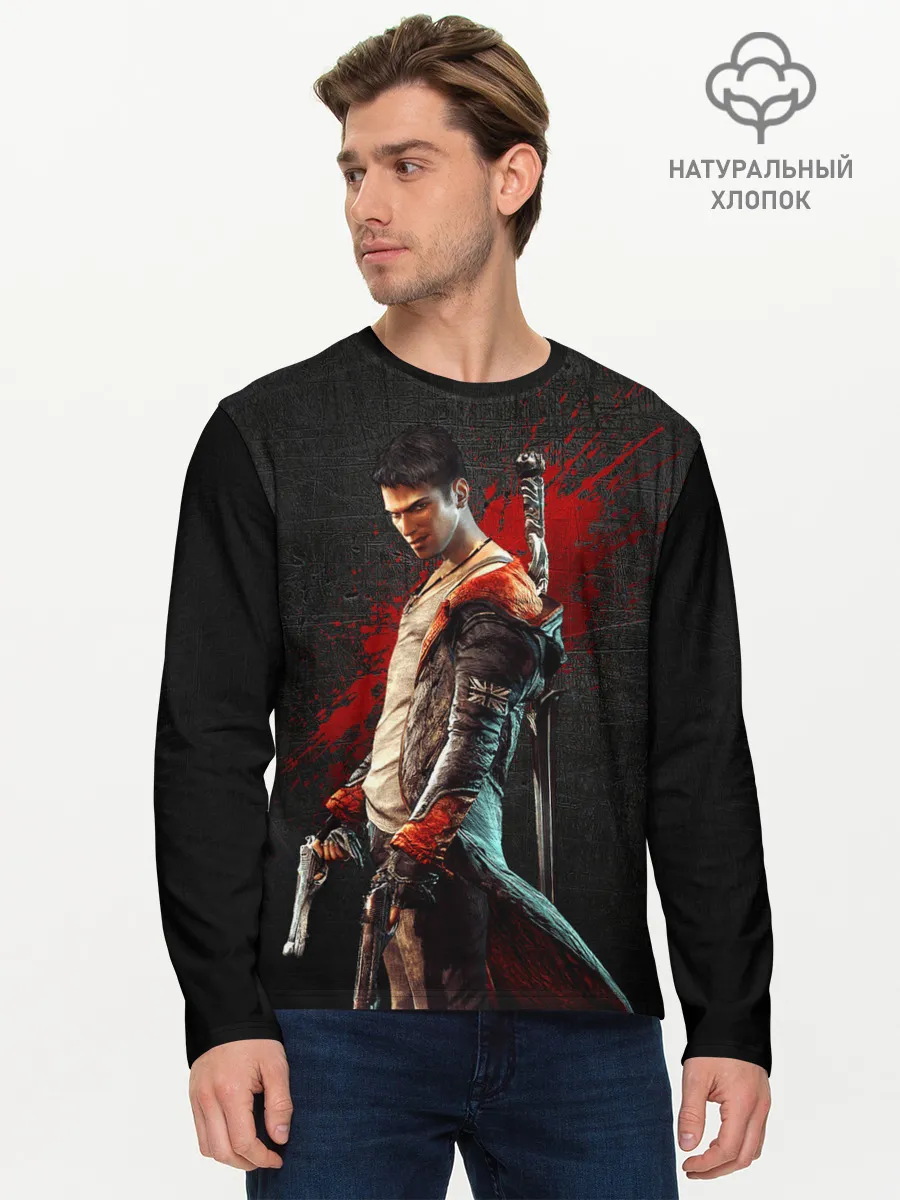 Мужской лонгслив базовый / Black Dante