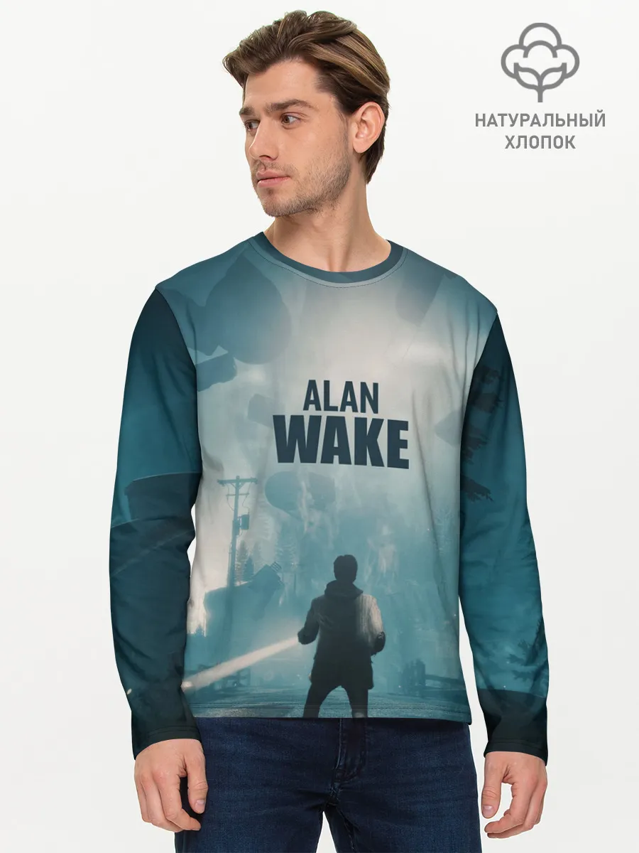 Мужской лонгслив базовый / Алан Уэйк арт
