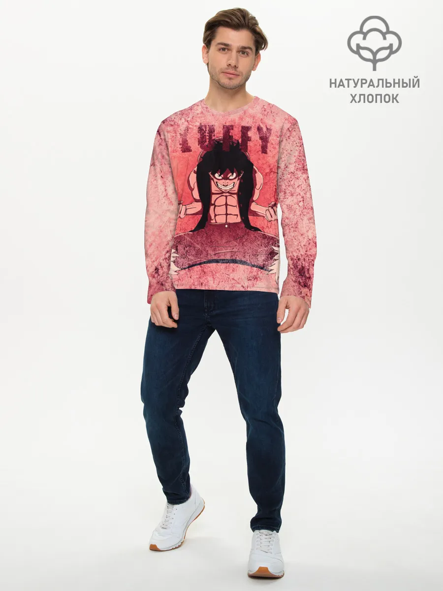 Мужской лонгслив базовый / Свирепый Луффи