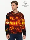 Мужской лонгслив базовый / Тыквы на Хэллоуин