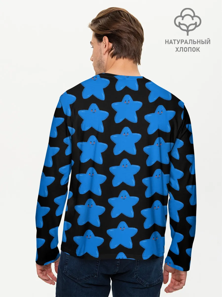 Мужской лонгслив базовый / улыбка звезды