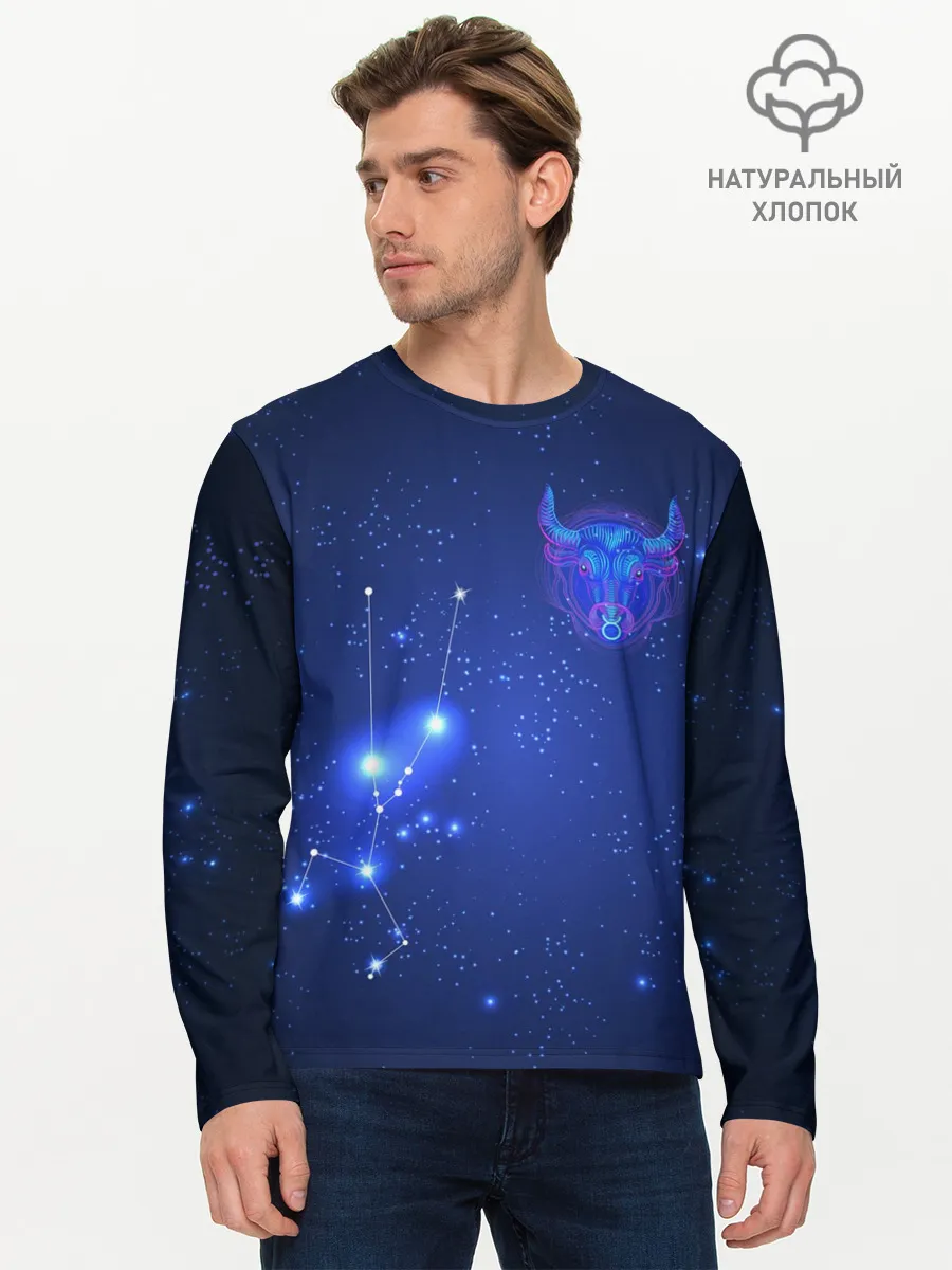 Мужской лонгслив базовый / Знак зодиака - Телец