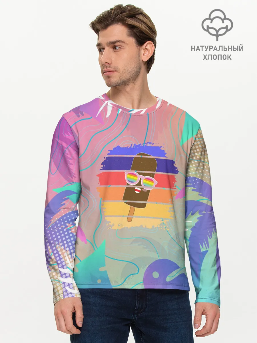 Мужской лонгслив базовый / Эскимо в Тропиках