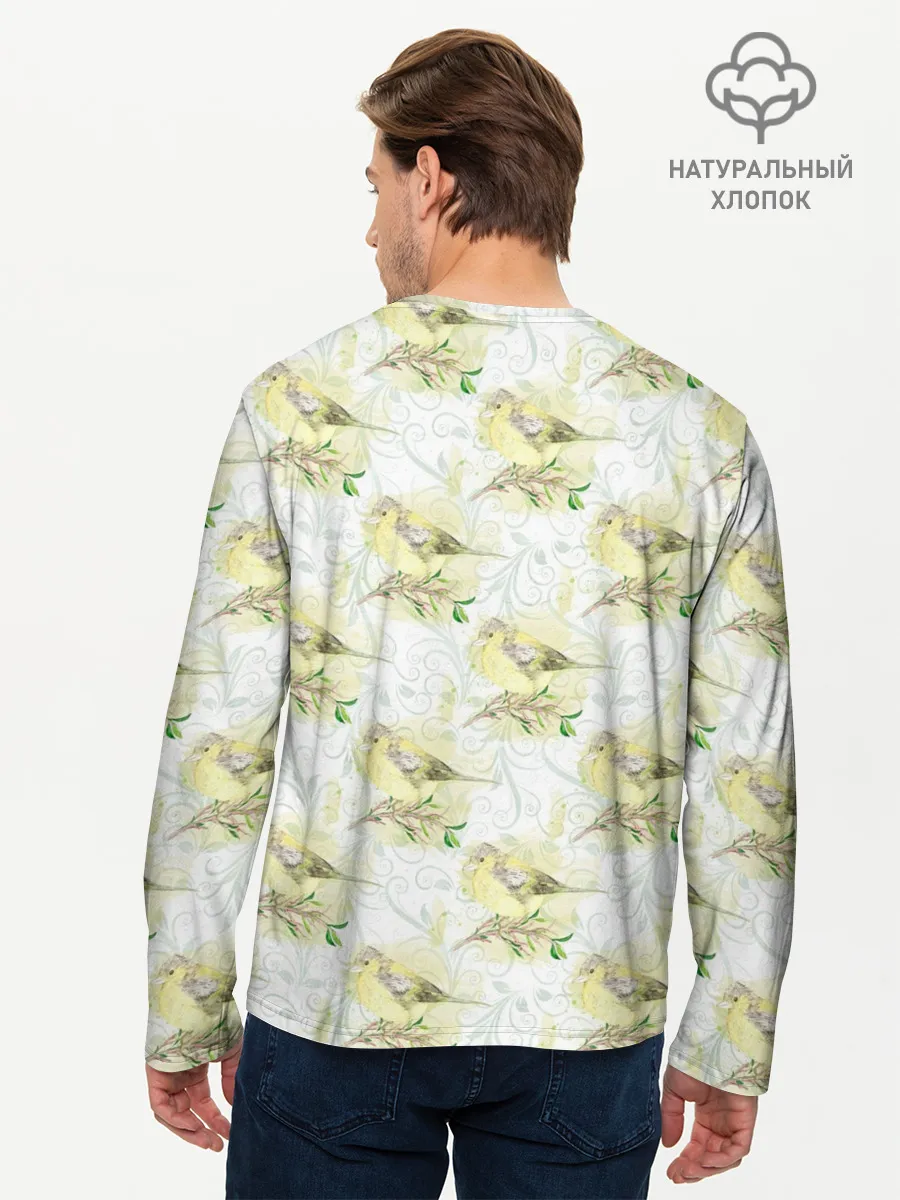 Мужской лонгслив базовый / Маленькие птички