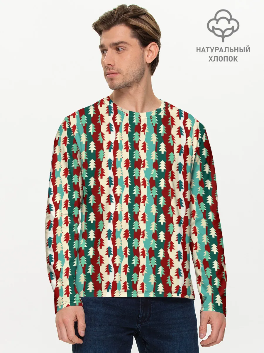 Мужской лонгслив базовый / Маленькие Ёлочки
