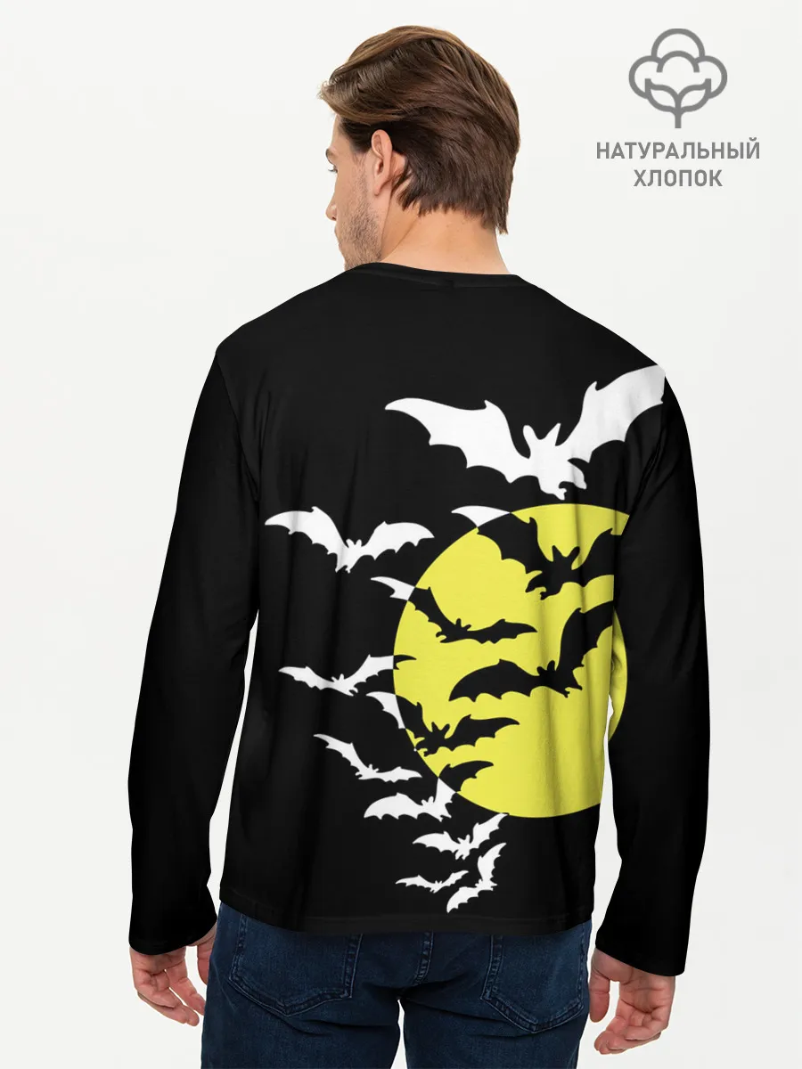 Мужской лонгслив базовый / Летучие мыши на Хэллоуин