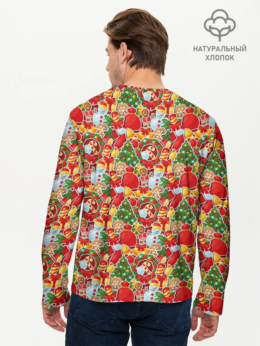 Мужской лонгслив базовый / Merry Christmas