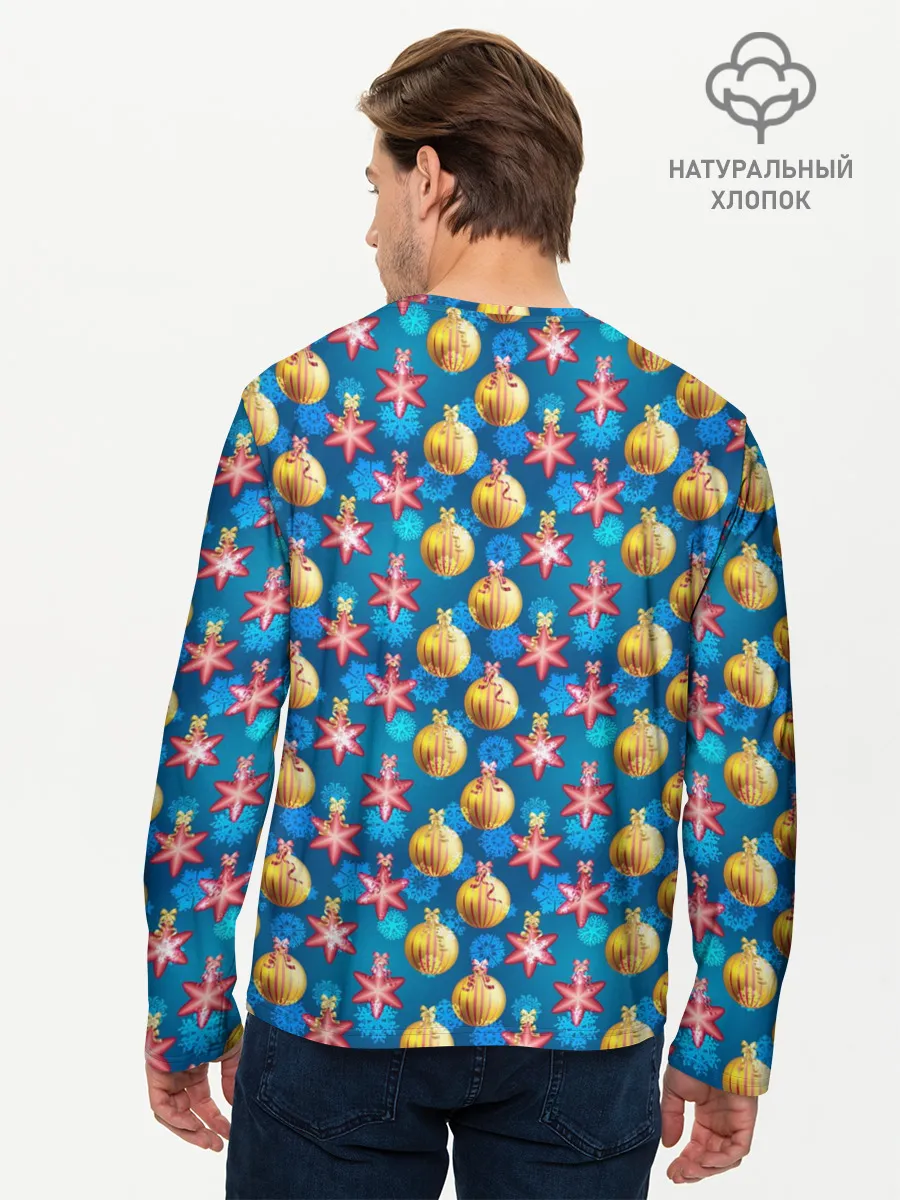 Мужской лонгслив базовый / Новогодние Украшения