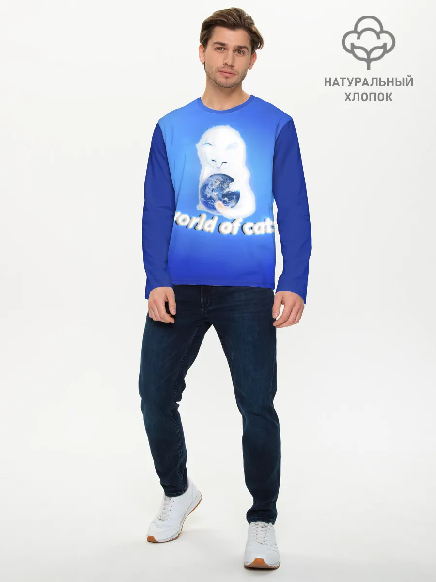 Мужской лонгслив базовый / World of Cats