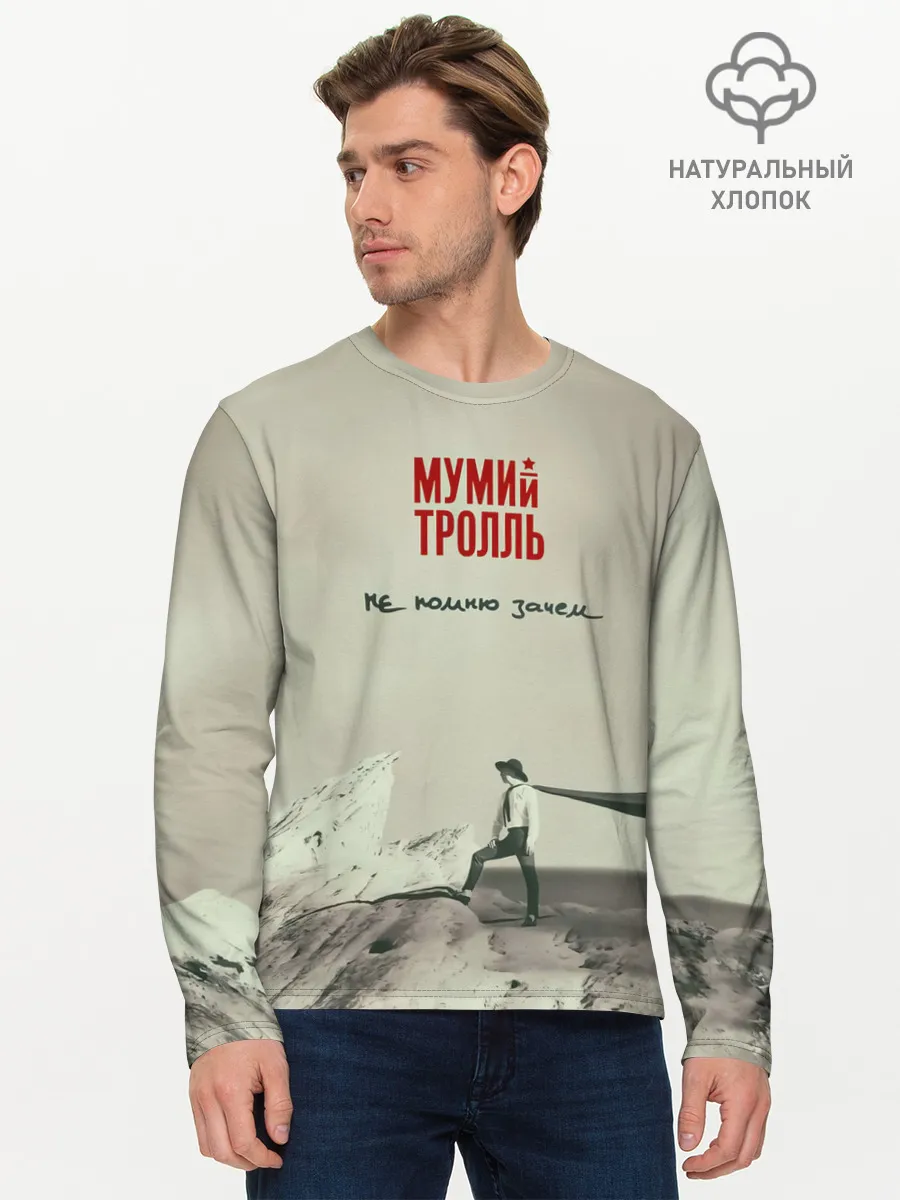 Мужской лонгслив базовый / Мумий Тролль Не помню зачем...