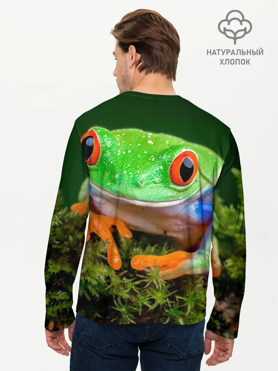 Мужской лонгслив базовый / Тропическая лягушка