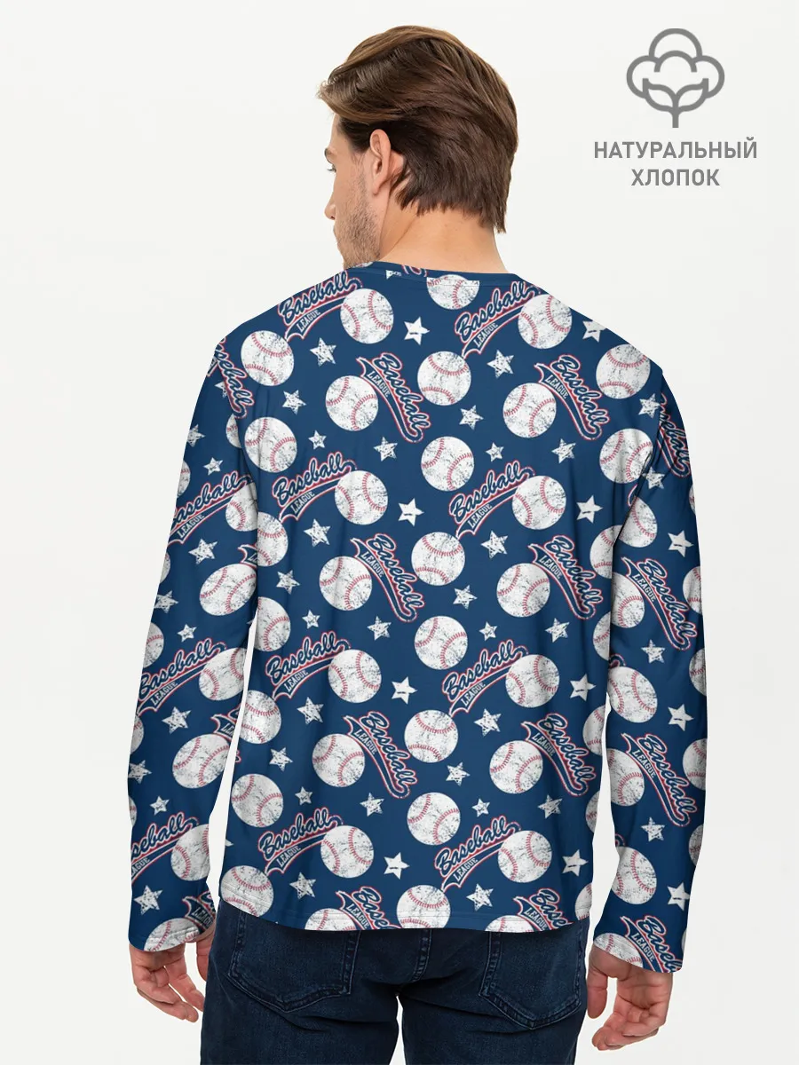 Мужской лонгслив базовый / Baseball