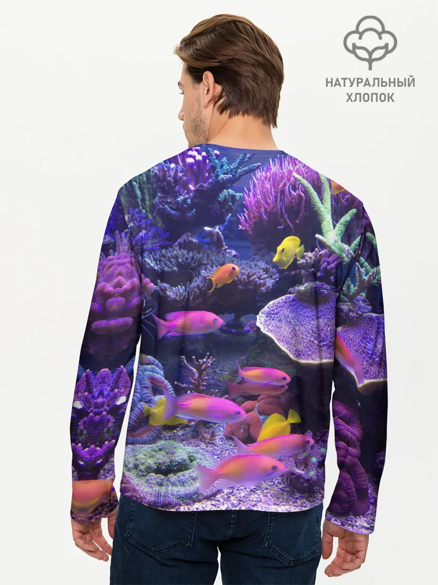 Мужской лонгслив базовый / Коралловые рыбки