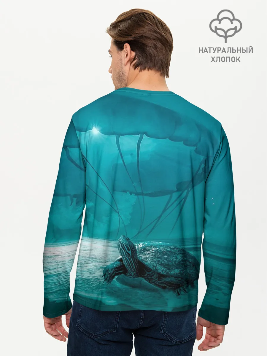 Мужской лонгслив базовый / Медуза и черепаха