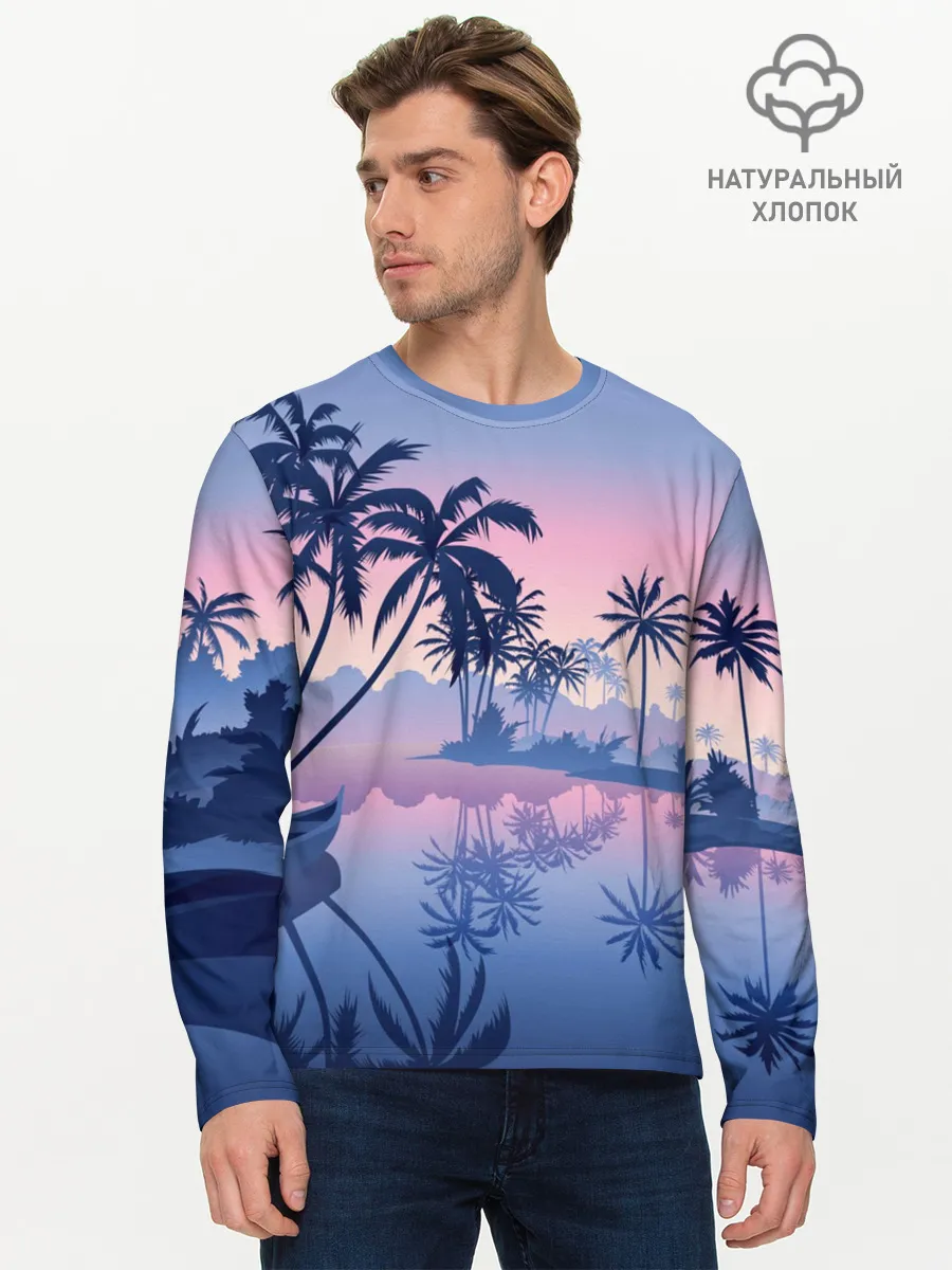 Мужской лонгслив базовый / Тихая заводь