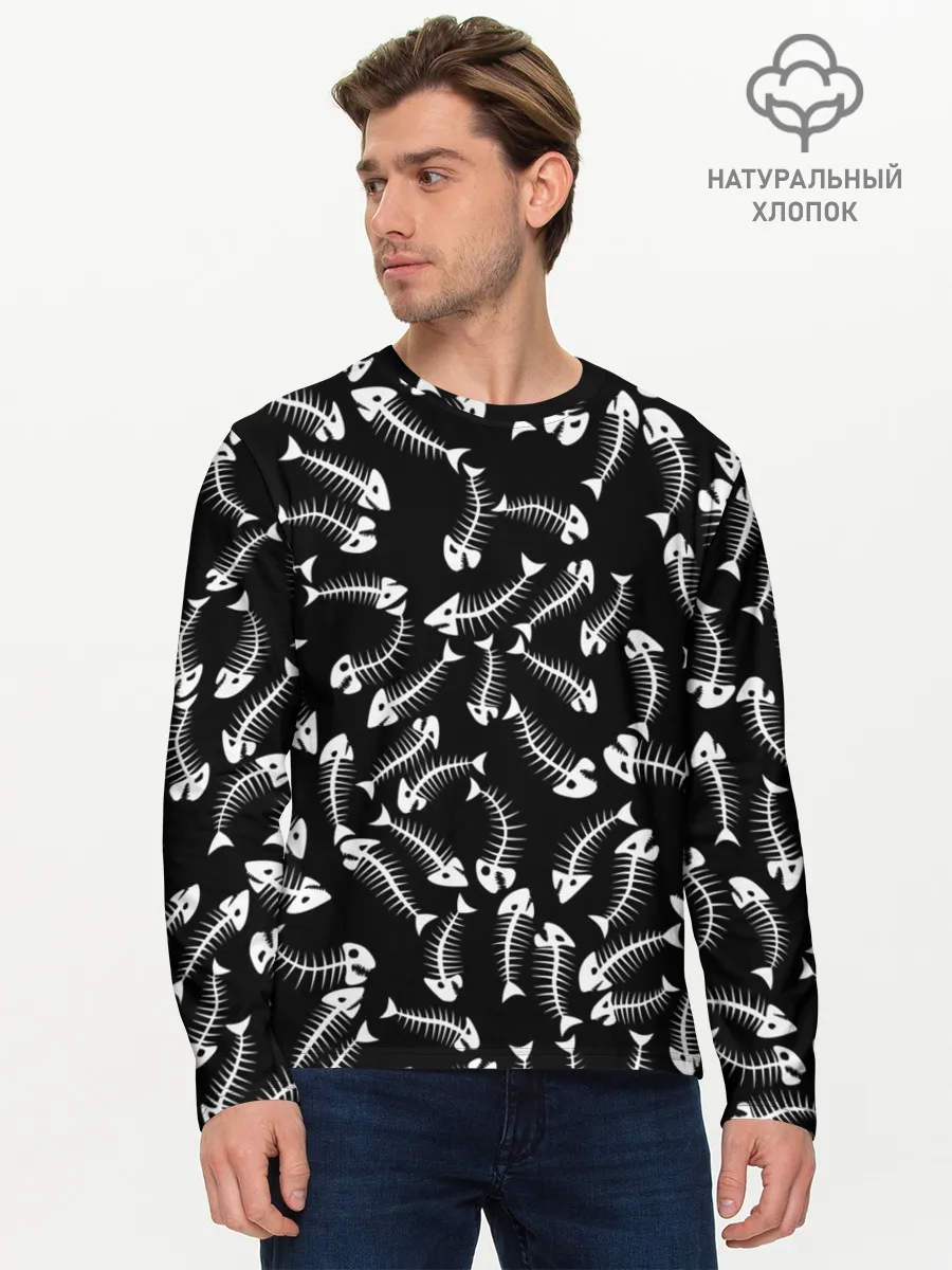 Мужской лонгслив базовый / Fishbones