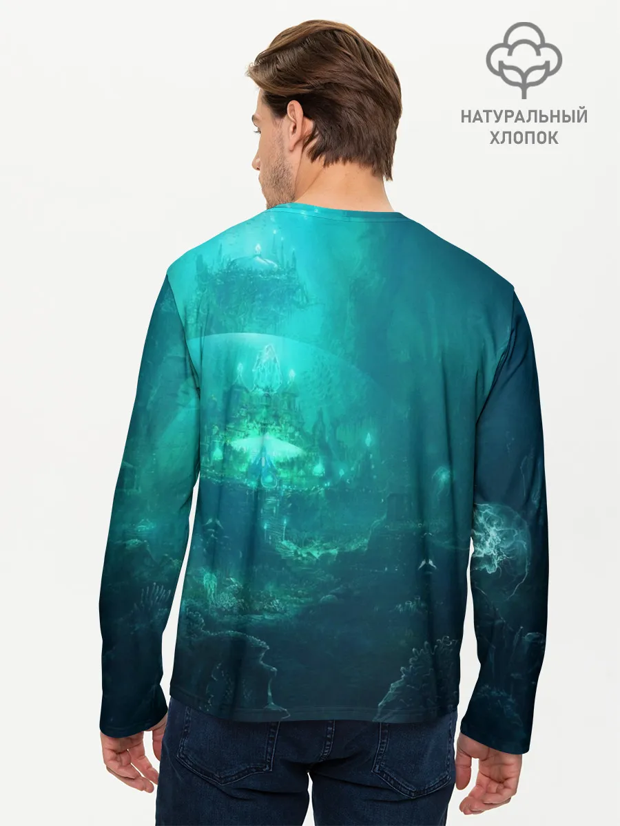 Мужской лонгслив базовый / Дно морское