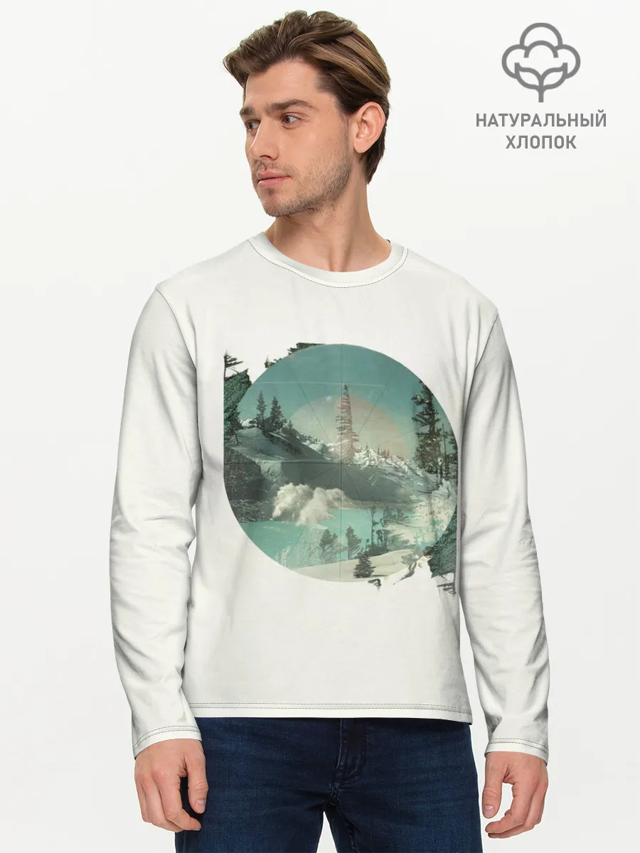 Мужской лонгслив базовый / Необычное окно