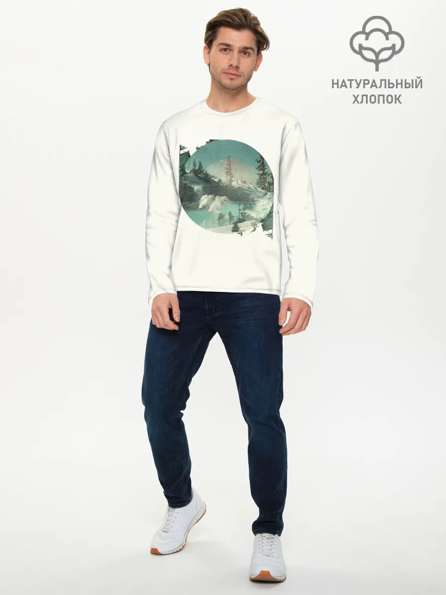 Мужской лонгслив базовый / Необычное окно