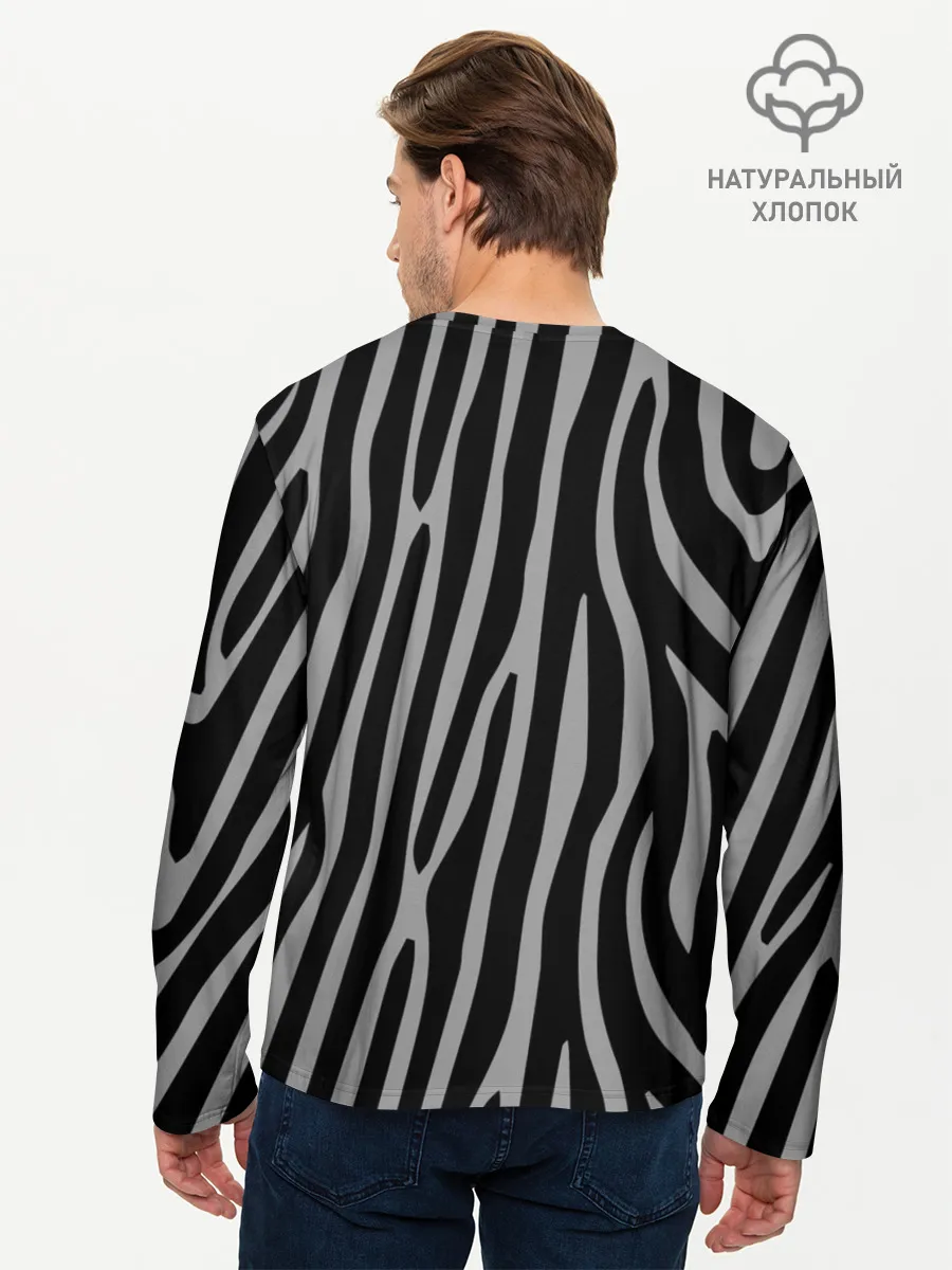 Мужской лонгслив базовый / Zebra Camouflage